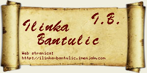 Ilinka Bantulić vizit kartica